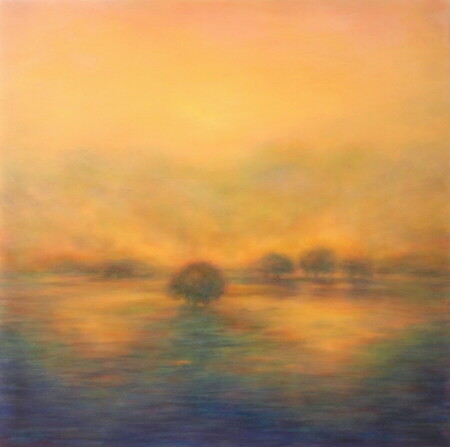 Crépuscule 80x80cm Acrylique sur et sous Plexiglas Verni mat